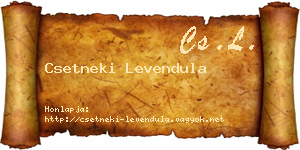 Csetneki Levendula névjegykártya